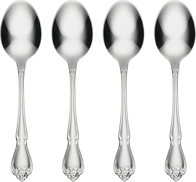 Oneida B552004C True Rose Everyday Flatware Dinner Spoons, 6.75" L x 1.6" W by Oneida