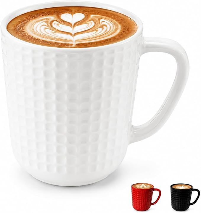 Large Coffee Mug, 20 oz White Coffee Mugs, Ceramic Coffee Cup by Seworlan