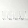 Lead-Free Clear Glass Cups Set 4-13oz., Thick Base Curved Drinking Cups by Unknown