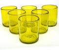 Solid Yellow 9 oz Short Tumblers, Recycled Glass, Toxin-Free by MexHandcraft