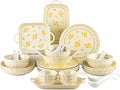 Ceramic Dinnerware Set, Floral Plates and Bowls Sets, Microwave & Dishwasher by FANGJING