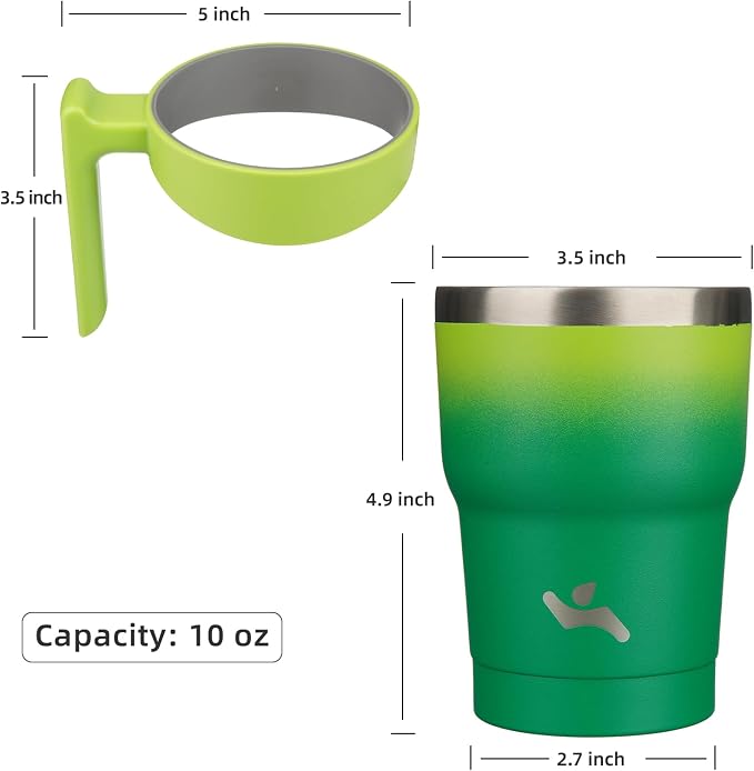 Konokyo 10 oz Tumbler with Handle and Straw, Insulated Travel Mug | Matcha - Image 4