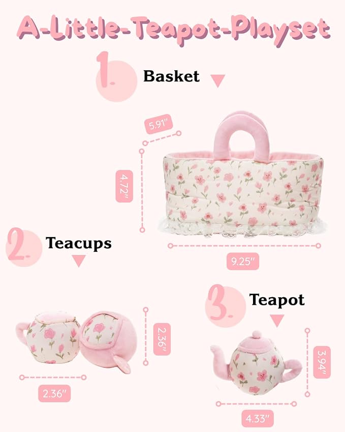 LeyaDoll Tea Party Playset, Pretend Play Baby Doll Accessories | Pretend Play - Image 2