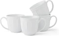 Fitz and Floyd Everyday Vintage Scalloped Set of 4 Porcelain Coffee Tea Mugs by FitzandFloyd