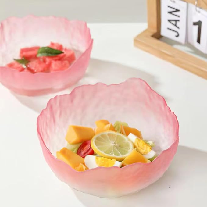 Glass Bowl for Salad Candy Fruit Serving, Decorative Bowl, Dish-Pink 4.9" | - Image 6
