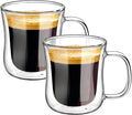 ecooe Espresso Cups 4 Oz Double Walled Glasses Coffee Mugs Set of 2, Insulated by ecooe