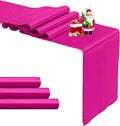 4-Pack Hot Pink Satin Table Runner 12 x 108 Inch Long Fuchsia Bright and Smooth by Pufogu
