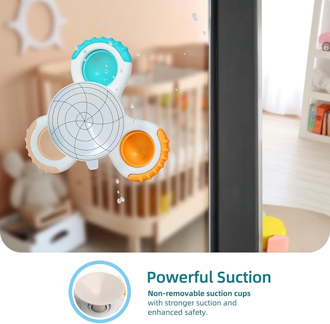 LiKee Strong Suction Cup Rotating Toys, Bath & Travel Toy, - Image 3