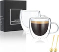 VENVENWEAVS Espresso Cups Set Of 2, Double Wall 5OZ Hand Blown Espresso Shots by PREMIUMGLASSWARE