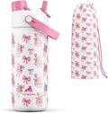 18 oz Insulated Girls Water Bottle: Spill-Proof, Stainless Steel Cup by POWCAN