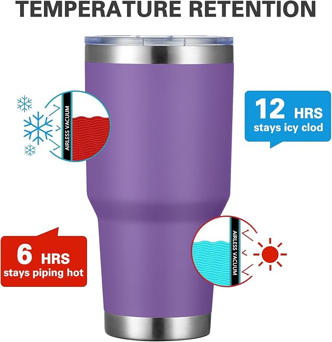 MEWAY 30oz Tumbler Double Wall Vacuum Insulated Travel Mug, Stainless Steel - Image 2