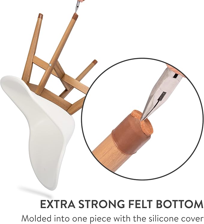Aneaseit Chair Leg Floor Protectors - 8 pcs Brown - Felt Bottom Silicone Pads for Hardwood Floors & Furniture Feet - Rubber Caps for Chairs - X-Large