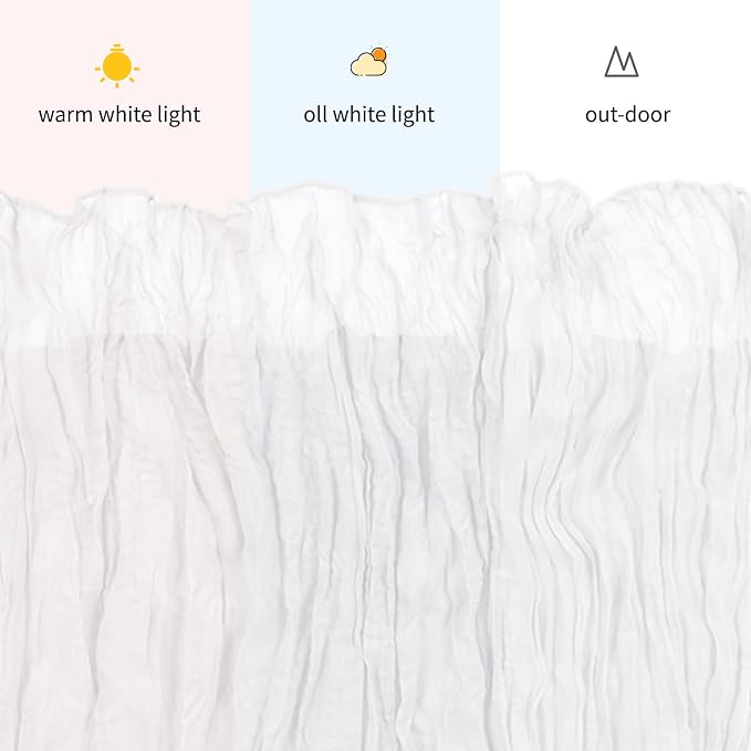 3 Pack White Cheesecloth Table Runner, 17 x 108 inch, Semi Sheer Boho Cheese - Image 7