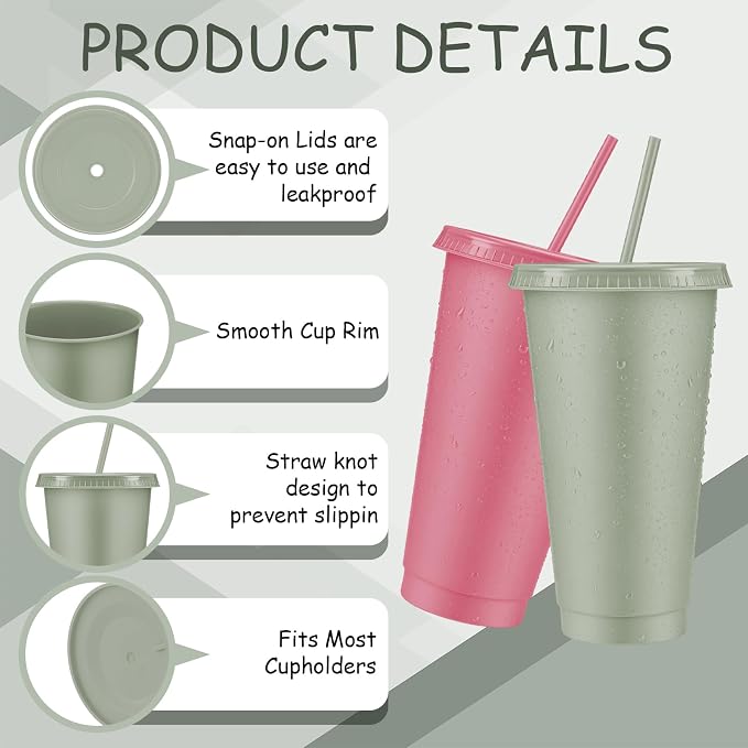 Skylety 12 Pcs Modern Boho Plastic Cups - Image 3