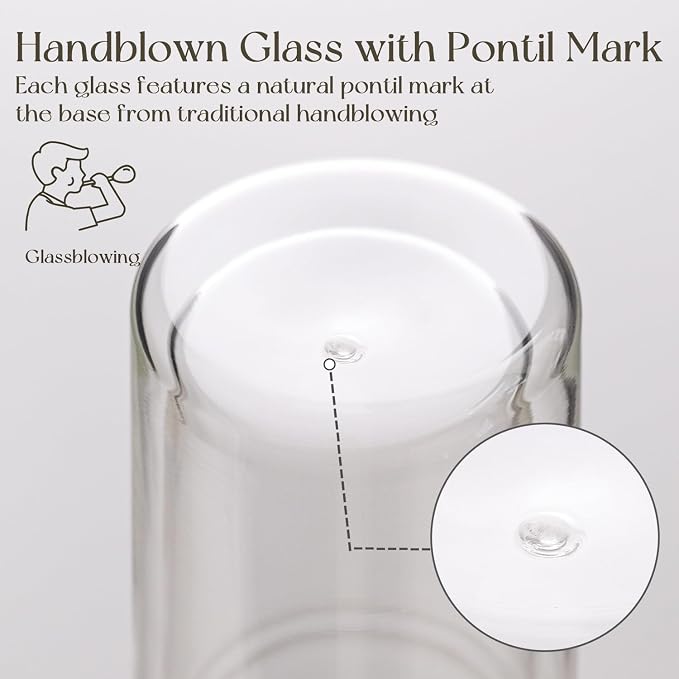 KEMORELA 2PCS 20oz Double Wall Glass Tumblers - Image 3