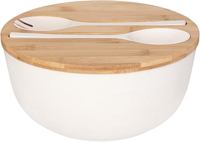 GEHE Bamboo Salad Bowl with Servers Set by GEHE