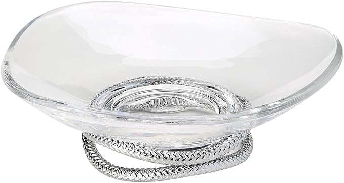 nambe Braid Centerpiece Bowl | Fruit Display Bowl | Decorative Bowl for Table Décor or Kitchen Counter | Chrome Plate and Glass | Modern Centerpiece | 11-Inch