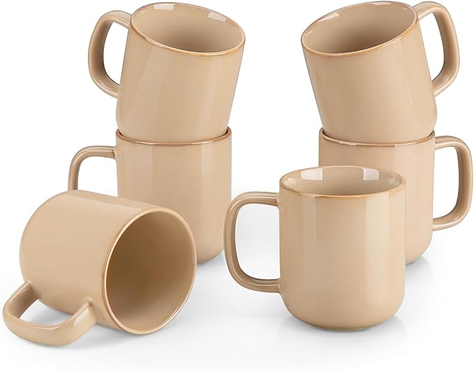 vancasso 16 oz Coffee Mugs Set of 6, Large Ceramic Mug by vancasso