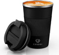 CS COSDDI 12 oz Stainless Steel Insulated Coffee Tumbler, Spill Proof Travel Mug by CSCOSSDI