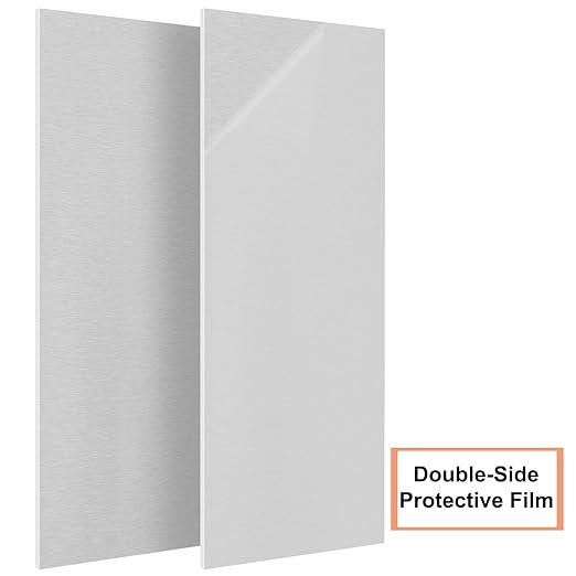 2Pack 6061 T651 Aluminum Sheet Metal 6 x 16 x 1/4 (6MM) Inch Thick Flat Plain Aluminum Plate Covered with Protective Film, Heat Treatable Rectangle 6MM Aluminum Metal Plate for Industrial