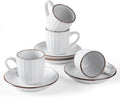 famiware 3oz Espresso Cups and Saucers, Stoneware Demitasse Cup by Famiware