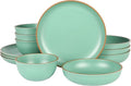 Gibson Home Rockabye 12 Piece Double Bowl Melamine Plastic Dinnerware Set by GibsonHomewares
