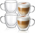 Casafoyer 9 Oz Double Wall Glass Coffee Cups Set of 4, Borosilicate Espresso by Casafoyer