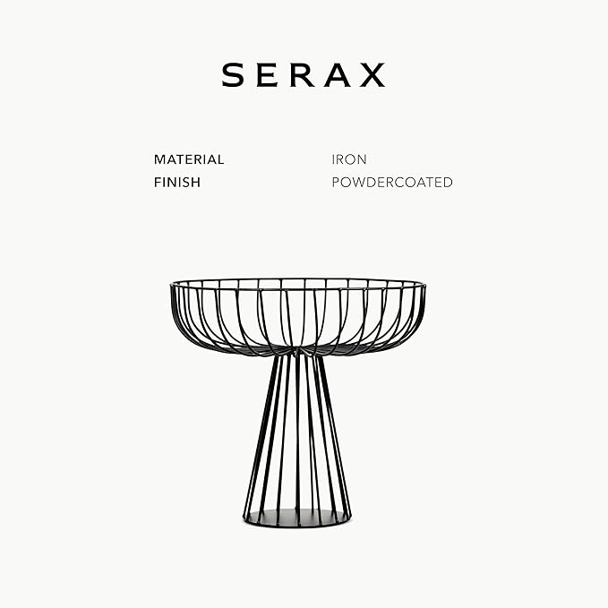 Serax Home Decor Fruit Bowl | Metal sculptures interior accessories by Antonino Sciortino | Oval Iron Kitchen Basket | Modern House Decor or Kitchen Storage for Counter and Table (bread basket, black)