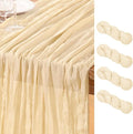 DeZerlor Beige Cheesecloth Table Runners 4 Pack Summer Boho Runners | 120Inches by DeZerlor