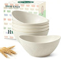 Unbreakable Cereal Bowls Wheat Straw Bowls Set 26 OZ Plastic Bowls Alternative by HOMIENLY