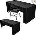Nasitos 2 Pack Black Tablecloth for 8FT Trade Show Table Covers-Open Back Folding Tablecloths Washable Fabric and Wrinkle Resistant Table Covers for Craft Show, Display Table, Parties, Birthday