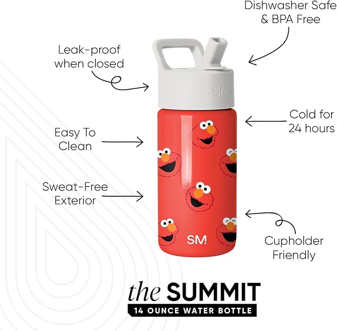 Simple Modern Sesame Street Kids Water Bottle & Toddler Cup | 14oz | Insulated - Image 2