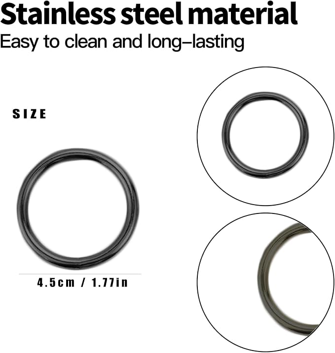 10 Pcs Black Napkin Rings - Image 2