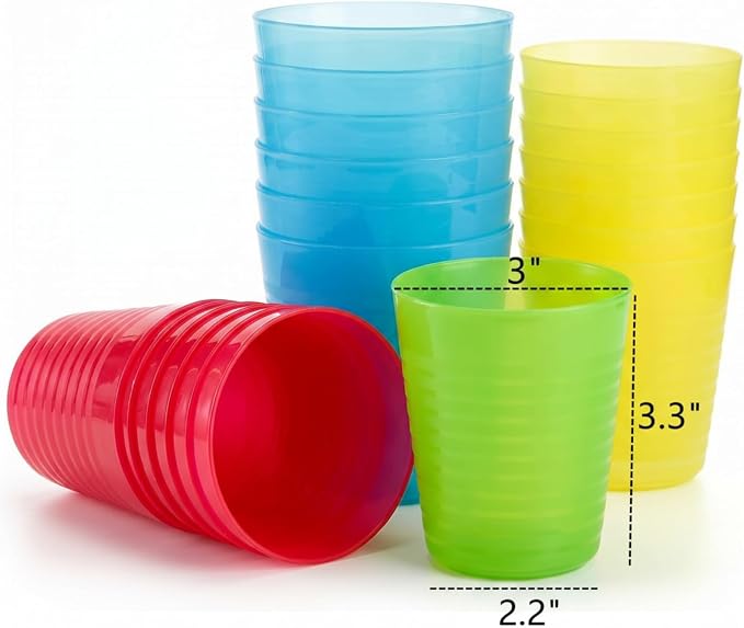Dicunoy 32 Pack 8oz Reusable Plastic Cups, Small Drinking Tumbler, Unbreakable - Image 2