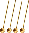 7.95 Inches Matte Gold Stainless Steel Iced Tea Spoons, Long Handle Ice by DEHOVKitchen