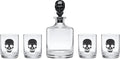 Oneida Barware, 5-Piece Skeleton Whiskey Set, 4 Drinking Glasses & 1 Decanter by Oneida