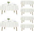 Fokitut 6 Pack Round Tablecloth, 70 Inch, Stain Resistant and Wrinkle Polyester Table Cloth, Fabric Table Cover for Kitchen Dining, Wedding, Party, Holiday Dinner-Ivory