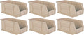 Hudson Exchange 11" x 5-1/2" x 5" (6 Pack) Plastic Stackable Storage Bin and Hanging Container, Stone