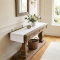 Classic Linen™ by D'Moksha White Table Runner 60 Inches, 100% Pure Linen by DMokshaHomes