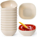 SHECIPIN 12 Pack Unbreakable Dipping Bowls, 4.5 OZ Soy Sauce Dishes, Wheat by SHECIPIN