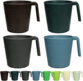 Greentainer Ribbed Drinking Glasses Coffee Mugs Set of 8, Plastic Coffee Cups by Greentainer