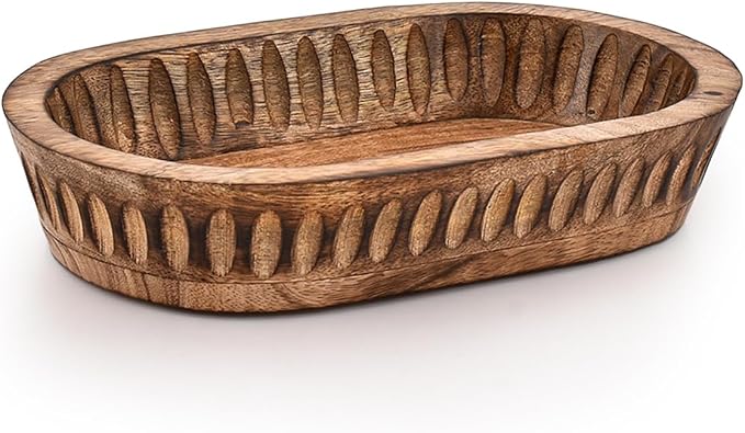 Decorative Bowl Mango Wood for Home Decor, Unique Centerpiece Bowl, - Image 2
