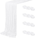 4 Pack White Cheesecloth Table Runner 20 x 120 inch Gauze Table Runners 10 FT by ACSUIT