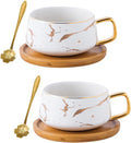 2 Sets of 10 oz Luxury Golden Marble Tea/Coffee Cup by Jusalpha