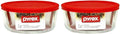 Pyrex 7203 Glass Bowl with Red Lid by Pyrex