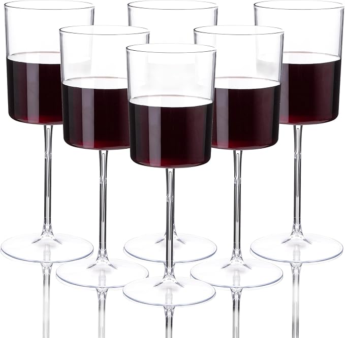Ciaell 12 Pack Clear Plastic Wine Glasses - 14Oz Plastic Wine Glasses - by Ciaell