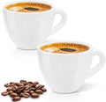 Pilnocok Ceramic Espresso Cups Set of 2, 6 oz White Small Coffee Mugs | by Pilnocok