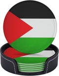 6 Pack Palestine Flag Leather Coaster by GTEVUTS