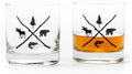 Black Lantern Whiskey Glasses Set of 2 11oz Heavy Base Tumblers for Everyday Use - Old Fashioned Glasses - Dishwasher Safe - Pine Bear Trout Moose