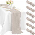 6 Pcs Cheesecloth Table Runner 10FT Rose Brown Runner by Sunnyline